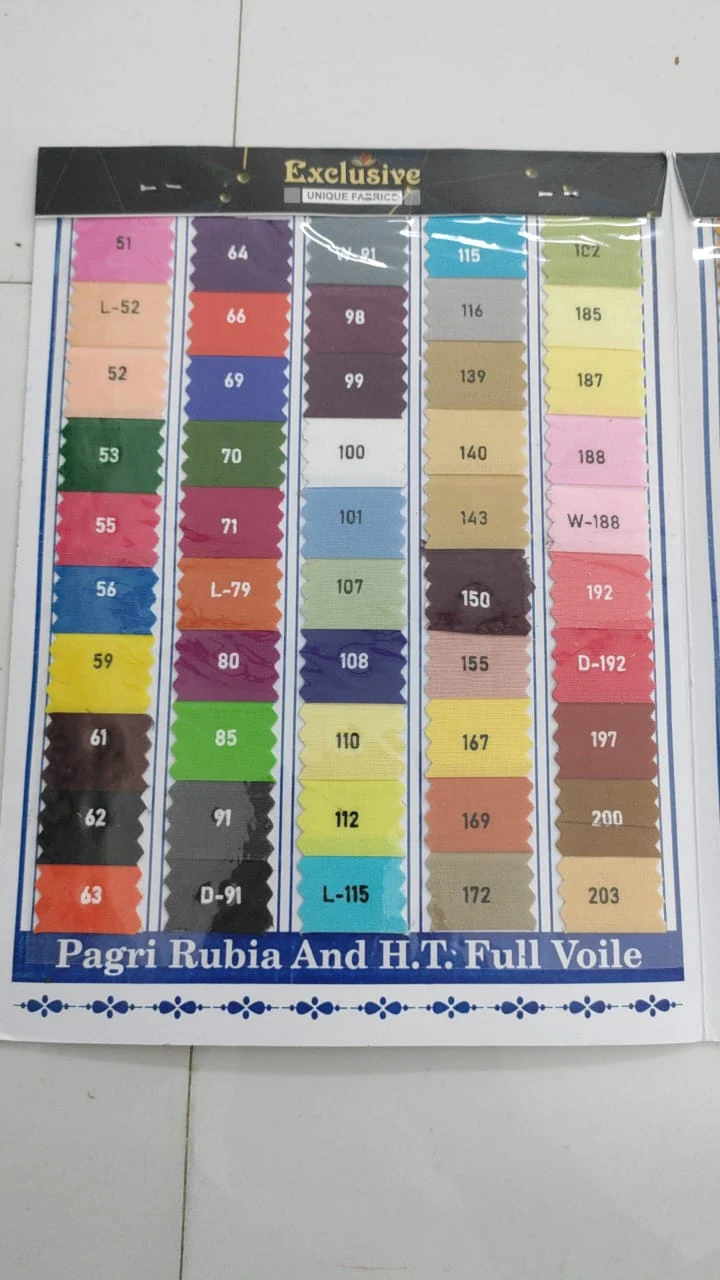 Cotton Astar shade chart showing shades 51, L-52, 52, D-91, 91 and more
