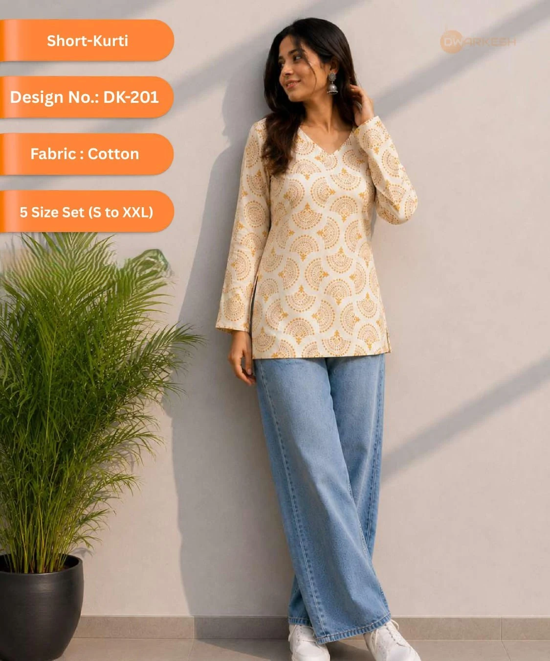 Short Kurti DK-201 — Cotton, 5 Size Set