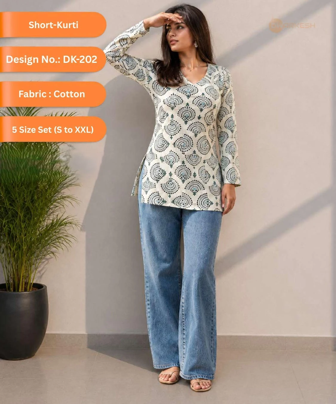 Short Kurti DK-202 — Cotton, 5 Size Set