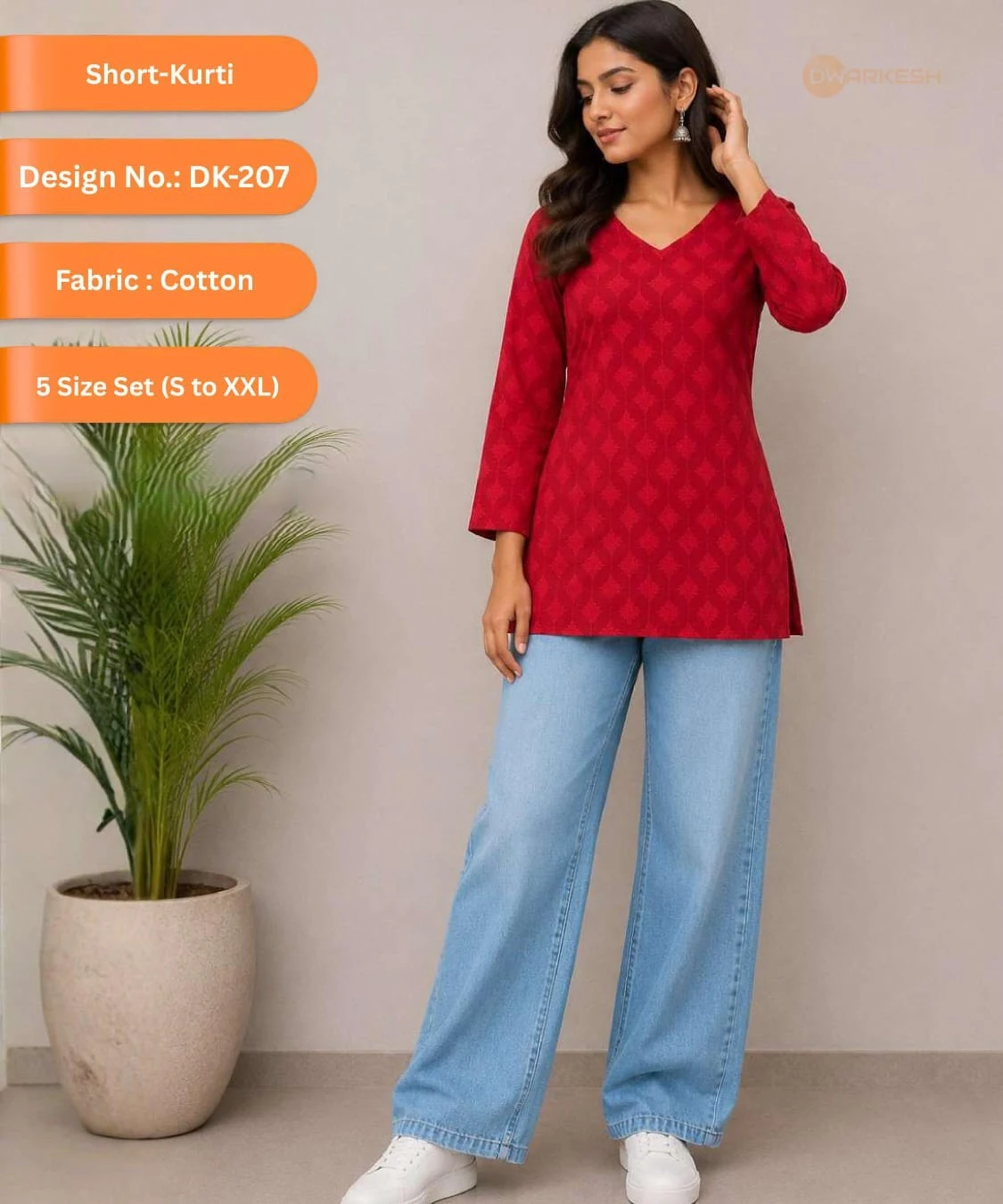 Short Kurti DK-207 — Cotton, 5 Size Set
