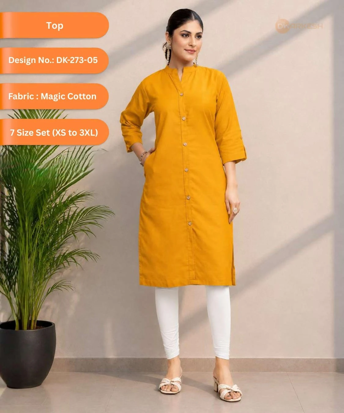 Kurti Top DK-273-05 — Magic Cotton, 7 Size Set